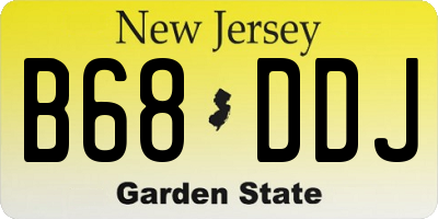 NJ license plate B68DDJ