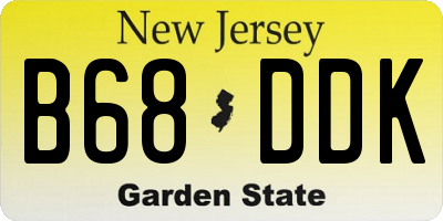 NJ license plate B68DDK