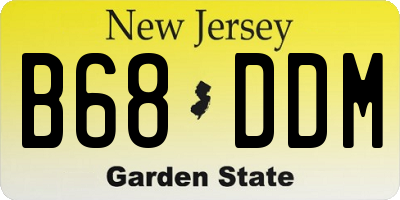 NJ license plate B68DDM