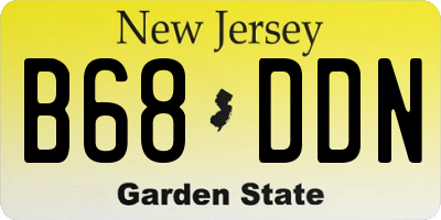 NJ license plate B68DDN