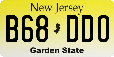 NJ license plate B68DDO