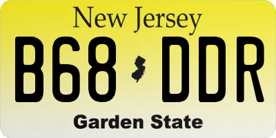 NJ license plate B68DDR