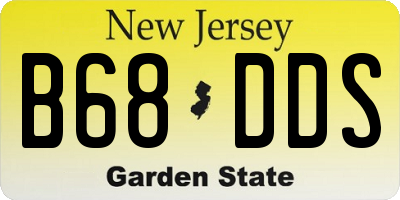 NJ license plate B68DDS