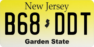 NJ license plate B68DDT