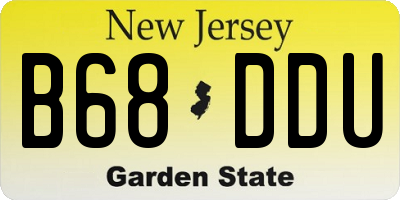 NJ license plate B68DDU