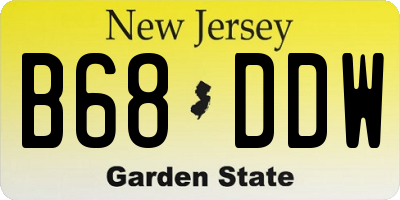 NJ license plate B68DDW