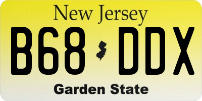 NJ license plate B68DDX