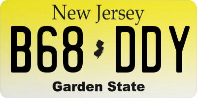 NJ license plate B68DDY