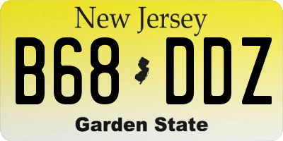 NJ license plate B68DDZ
