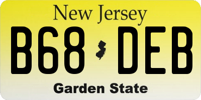 NJ license plate B68DEB