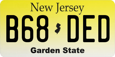 NJ license plate B68DED