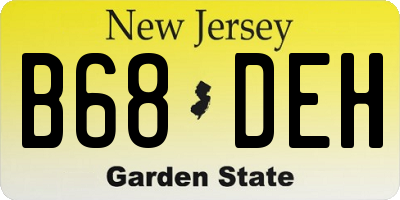 NJ license plate B68DEH