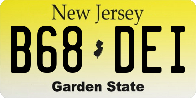 NJ license plate B68DEI