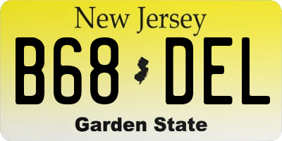 NJ license plate B68DEL