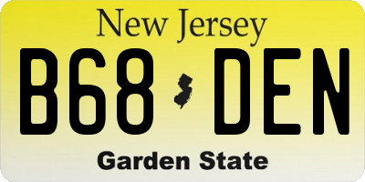NJ license plate B68DEN