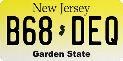 NJ license plate B68DEQ
