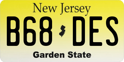NJ license plate B68DES