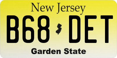 NJ license plate B68DET