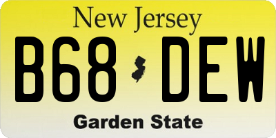 NJ license plate B68DEW