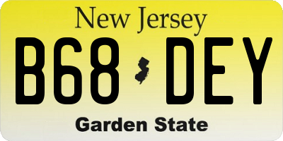 NJ license plate B68DEY