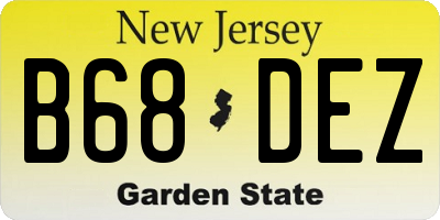 NJ license plate B68DEZ