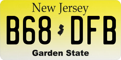 NJ license plate B68DFB