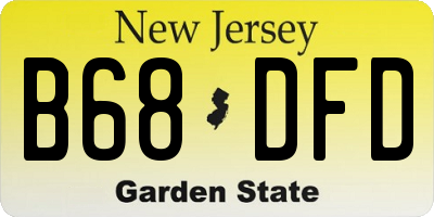 NJ license plate B68DFD
