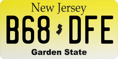NJ license plate B68DFE