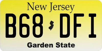 NJ license plate B68DFI