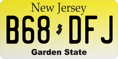 NJ license plate B68DFJ