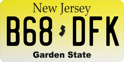 NJ license plate B68DFK