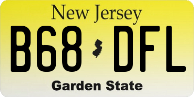 NJ license plate B68DFL