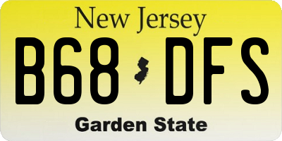NJ license plate B68DFS