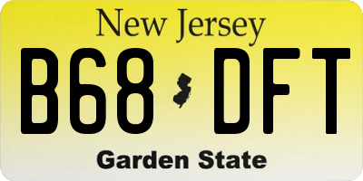 NJ license plate B68DFT