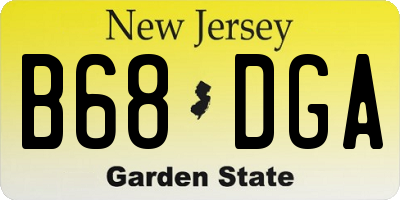 NJ license plate B68DGA