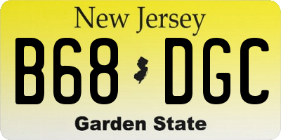 NJ license plate B68DGC