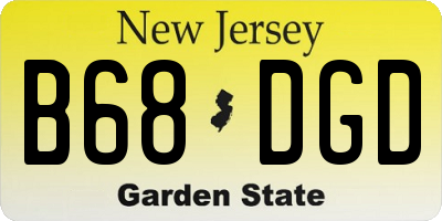 NJ license plate B68DGD
