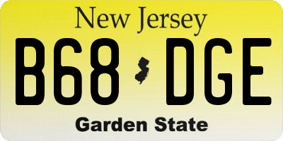 NJ license plate B68DGE