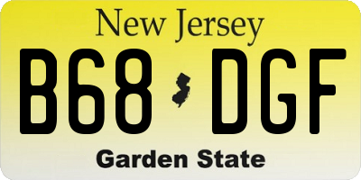 NJ license plate B68DGF