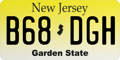 NJ license plate B68DGH