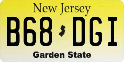 NJ license plate B68DGI