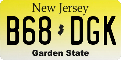 NJ license plate B68DGK