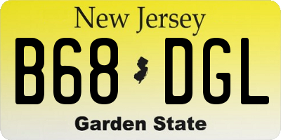 NJ license plate B68DGL
