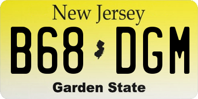 NJ license plate B68DGM