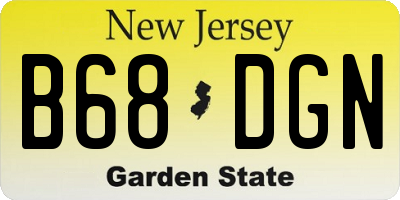 NJ license plate B68DGN