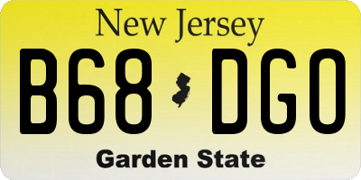 NJ license plate B68DGO