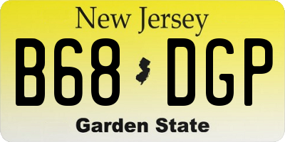 NJ license plate B68DGP