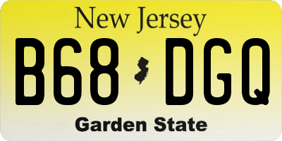 NJ license plate B68DGQ