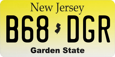 NJ license plate B68DGR