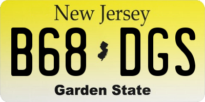 NJ license plate B68DGS